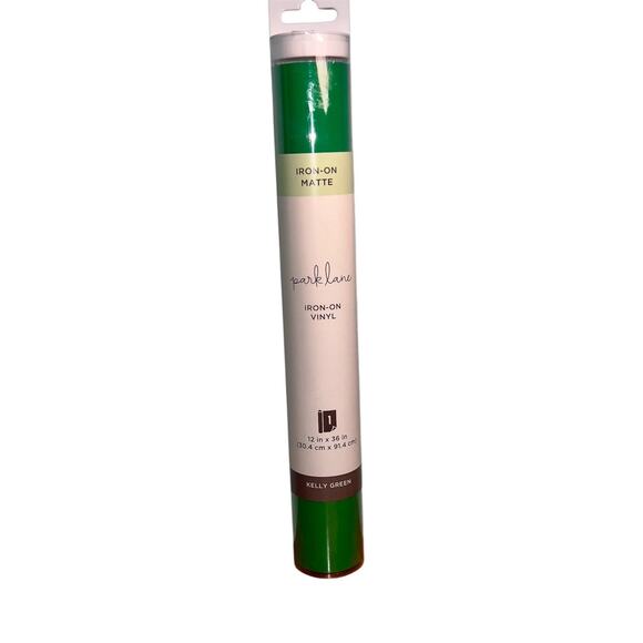 Park Lane IRON-ON MATTE Vinyl KELLY GREEN 12” x 36” Rolled Sheet NEW - Picture 1 of 6
